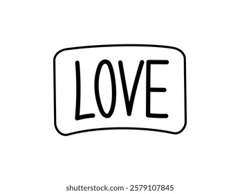 Love sign outline for romantic and eco-friendly design

