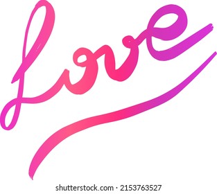 Love sign Pink Lettering diagonal.