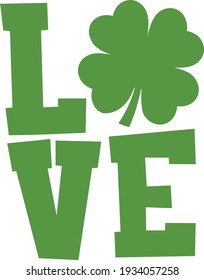 Signo de amor con shamrock | Diseño del Día de San Patricio