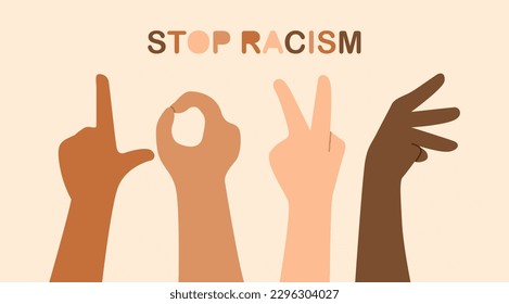 Love Sign Stop Racism Vector Illustration Concept
