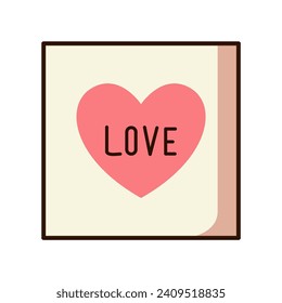 love sign symbol on a rectangular shape vector illustration template design