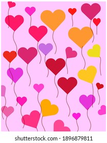 Love sign valentine day background template vector illustration.