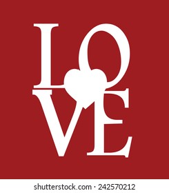 Love sign with valentine heart