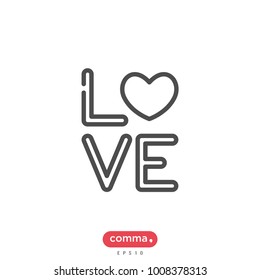 Love sign vector icon