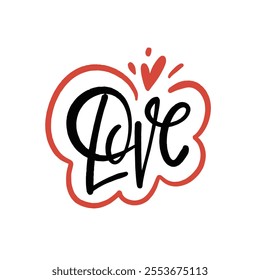 Love sign word text illustration is perfect for Valentines Day and romantic projects, adding a festive touch