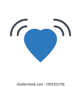 love signal glyph colour vector icon