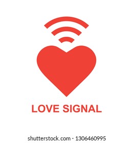 Love signal icon. Stroke outline style. Line vector. Isolate on white background.
