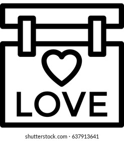 Love Signboard Vector Icon