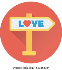 Love Signpost Vector Icon
