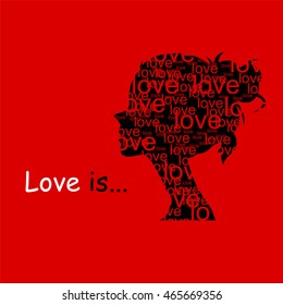 love silhouette abstract vector
