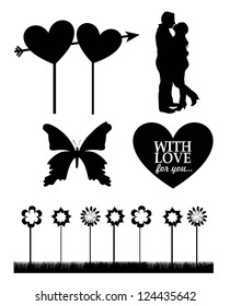 love silhouette over white background. vector illustration