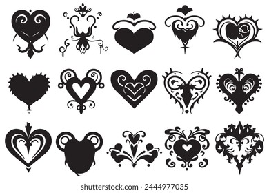 love silhouette vectore design bundle set