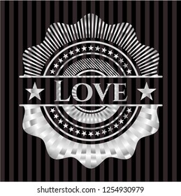 Love silvery emblem or badge