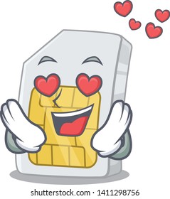 In der Liebe Simcard einzeln auf dem Cartoon