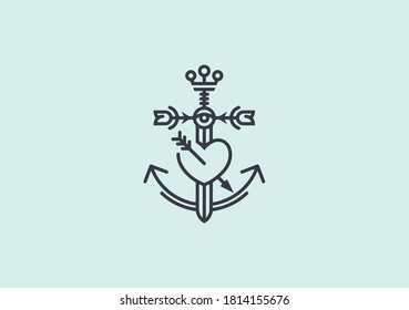 Love for simple logo design