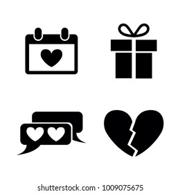 Love. Simple Related Vector Icons Set for Video, Mobile Apps, Web Sites, Print Projects and Your Design. Black Flat Illustration on White Background
