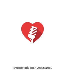 Love singing vector logo template