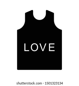 love singlet glyph flat vector icon