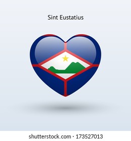 Love Sint Eustatius symbol. Heart flag icon. Vector illustration.