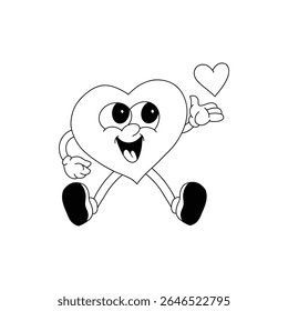 love sit down character vector lineart art illustration