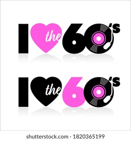 Me encantan los años 60 con fondo blanco