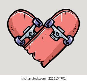 love skateboard illustration hand drawn