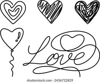 Love sketch icon for background