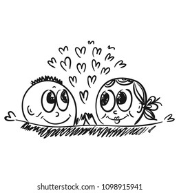 Love. Sketch.  Vector illustration