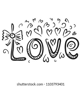 Love. Sketch. Vector illustration