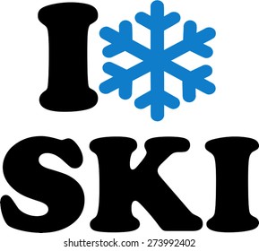 I Love Ski Snowflake