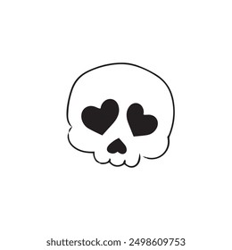 Love Skull Illustration icon vector