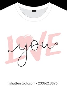 Love Slogan Artwork Print for Apparel and Other Uses
