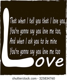 Love. Slogan graphic for fashion and other uses in vector