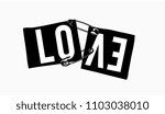 love slogan on ripped paper illustration