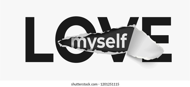 love slogan on ripped paper