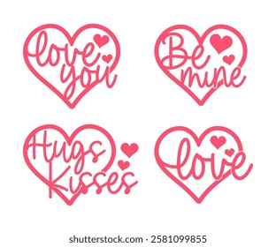 love Slogan quotes With Heart, Funny Valentines Day T shirt Designs, Valentine and Love Quote With Line Art Heart Vector Design