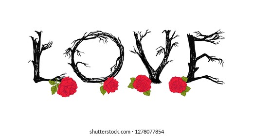 Love slogan. Vector illustration.