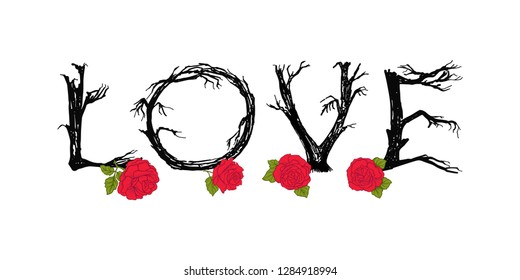 Love slogan. Vector illustration.