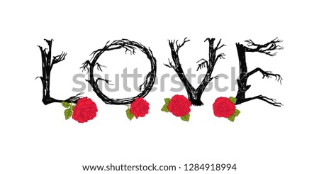 Love slogan. Vector illustration.