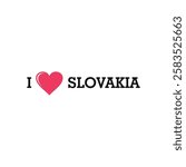 I Love Slovakia Europe Country Letter Vector Template