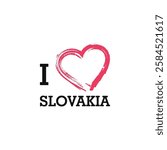 I Love Slovakia Europe Country Letter Vector Template