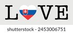 I Love Slovakia flag heart icon vector illustration