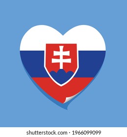 I love Slovakia flag heart vector illustration