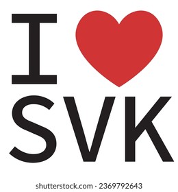 I love Slovakia typography vector