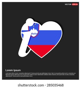 I love Slovenia flag heart