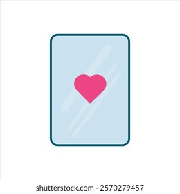 Love smartphone flat icon vector illustration, isolated on white background. 