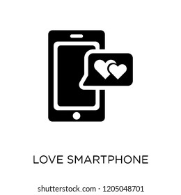love Smartphone icon. love Smartphone symbol design from Wedding and love collection. Simple element vector illustration on white background.