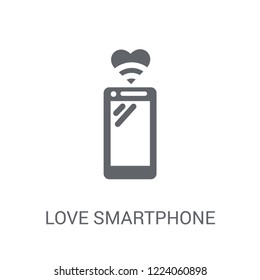 love Smartphone icon. Trendy love Smartphone logo concept on white background from Birthday party and wedding collection. Suitable for use on web apps, mobile apps and print media.