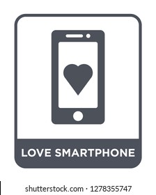 love smartphone icon vector on white background, love smartphone trendy filled icons from Birthday party and wedding collection, love smartphone vector illustration
