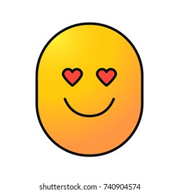 In love smile color icon. Good romantic mood. Isolated vector illustration